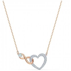 Collar Infinity Heart SWAROVSKI 5518865, blanco, combinación de acabados metálicos