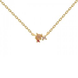 Collar P D PAOLA Rosé Blush Gold CO01-175-U Mujer plata en dorado circonitas color