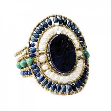 Brazalete Ziio jewelry BR SUN LG LAPIS Mujer Plata Dorado Lapislázuli