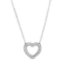 Collar Pandora Cadena de Serpiente y Corazón Abierto 399110C01-45 Mujer