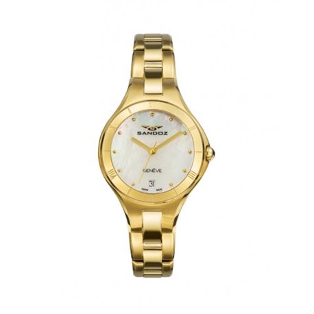 Reloj Sandoz 81370-97 mujer acero IP dorado
