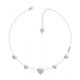 Collar GUESS corazones UBN70028 acero plateado