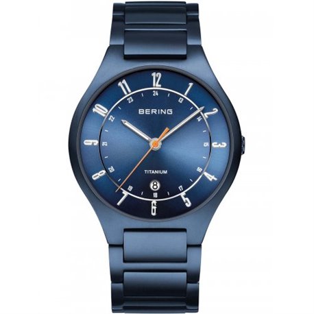 Reloj Bering Titanium 11739-797 hombre azul mate