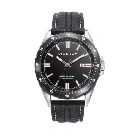 Reloj Viceroy Magnum 401297-53 acero y piel negra