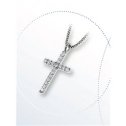 Collar cruz Davite & Delucchi CLN011325 mujer oro blanco diamantes Classic Line